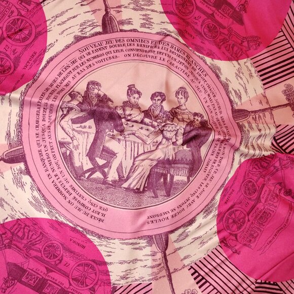 HERMES Jeu Des Omnibus Remix 90 CM Pink Orange Scarf - Excellent In Box - Picture 7 of 11